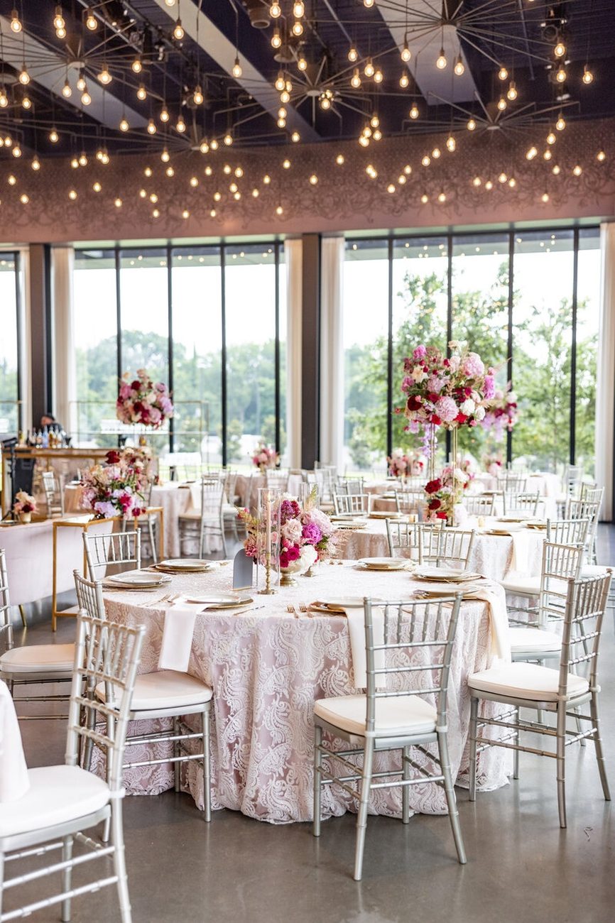 Outdoor bistro tablescape with sunflowers and bud vases